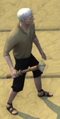 A player with a Stone Mace equipped.