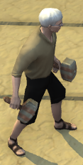 A player with Throwing Hammers equipped.