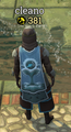 A player wearing an Adept Fisher Cape.