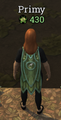 A player wearing a Adept Gatherer Cape