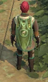 A player wearing a Journeyman Gatherer Cape.