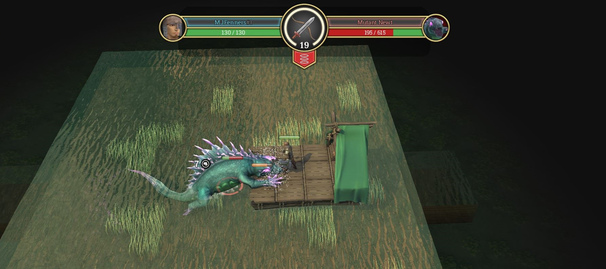 A player fighting the Mutant Newt