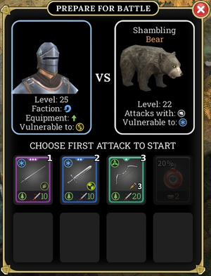 A Prepare For Battle interface